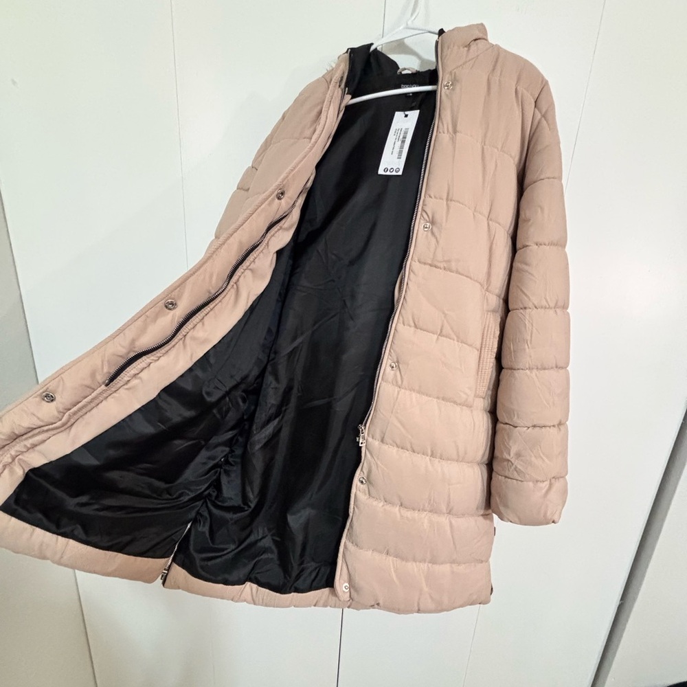 Boohoo Plus Beige Puffer Jacket